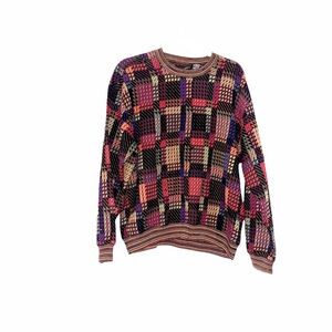 vintage Jhane Barnes wool-blend crewneck sweater -geometric abstract pattern